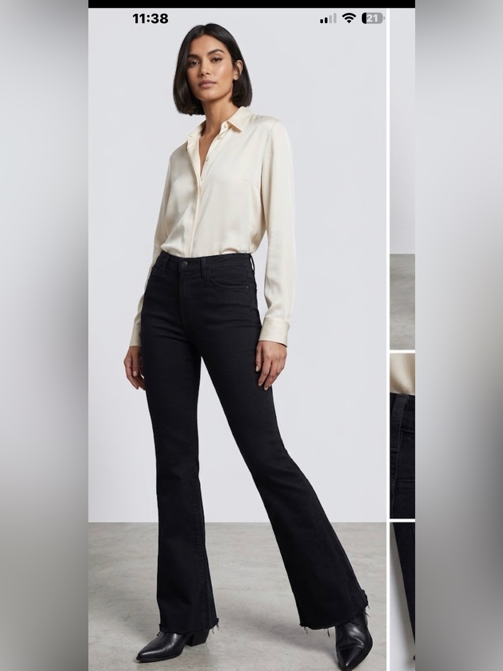 L'AGENCE Elysee loe rise Flare Jeans in Noir Like new condition